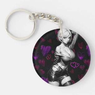 Llavero Keychain de chica Hearts