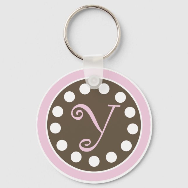 Llavero Keychain de chocolate rosa "Y" (Anverso)