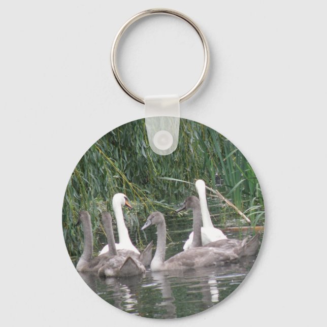 Llavero Keychain de cignenes y cisnes (Anverso)