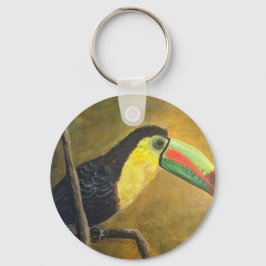 Llavero Keychain de círculo Metalizado de aves exóticas, 2