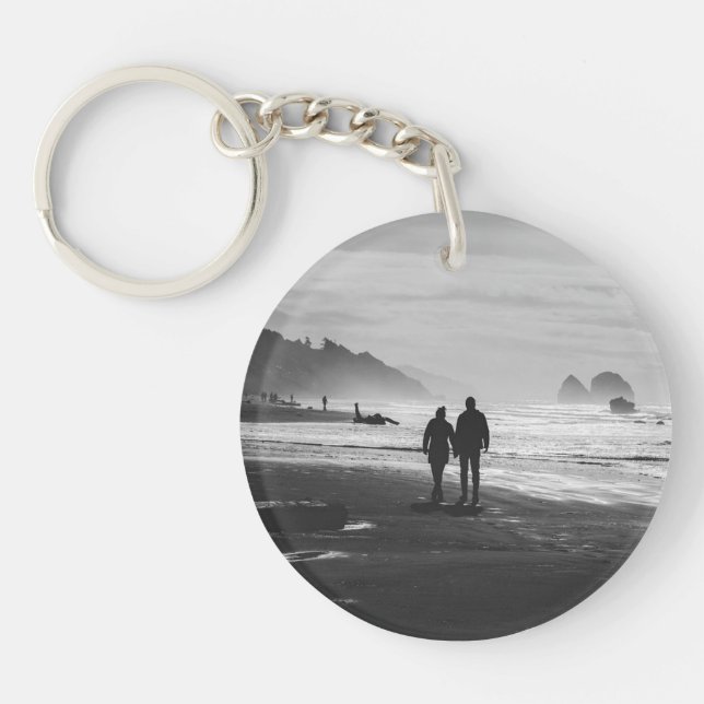 Llavero Keychain de círculo personalizado de parejas (Frente)
