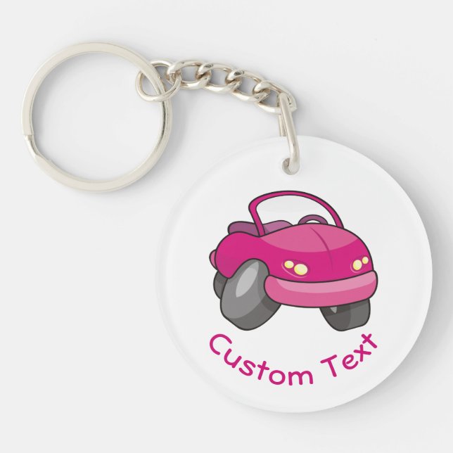Llavero Keychain de coche Personalizado rosa (Frente)