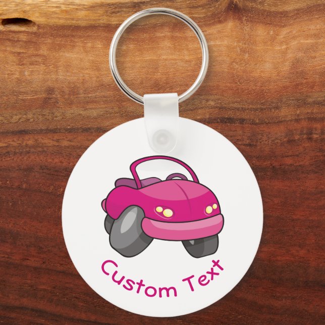 Llavero Keychain de coche Personalizado rosa (Anverso)