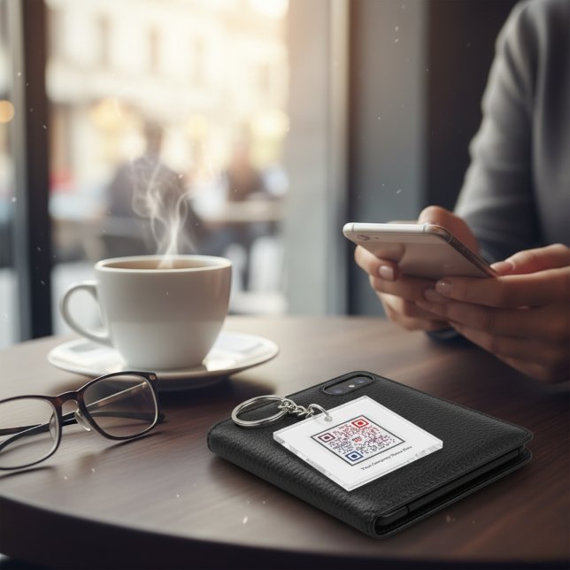 Llavero Keychain de código QR cuadrado del personalizado (Custom Square QR Code Keychain)