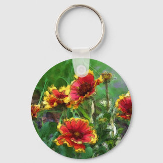Llavero Keychain de color de agua de flores abiertas