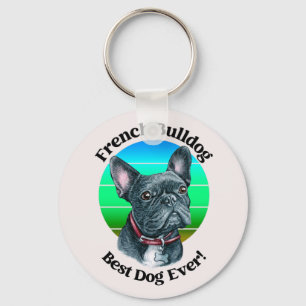 Llavero Keychain de color de agua del Bulldog francés