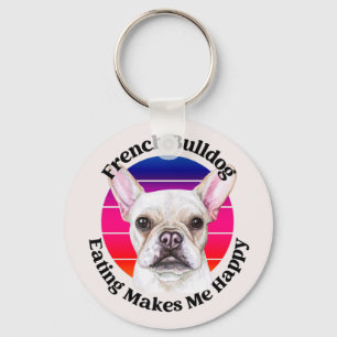 Llavero Keychain de color de agua del Bulldog francés