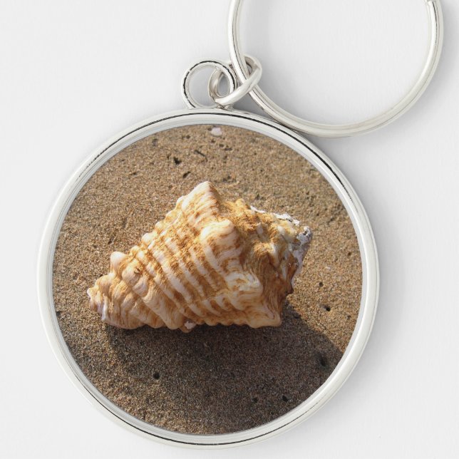 Llavero Keychain de Conch Sea Shell Sand Beach (Frente)