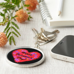 Llavero Keychain de corazón y círculos El día de San Valen