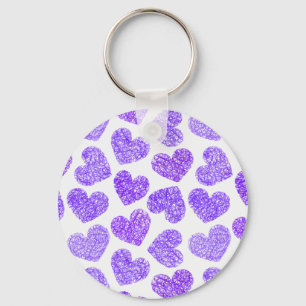 Llavero Keychain de corazones morados