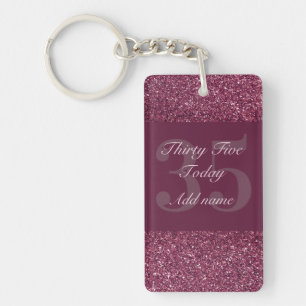 Llavero Keychain de cumpleaños glamoroso personalizado 35