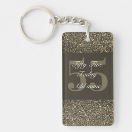 Llavero Keychain de cumpleaños glamoroso personalizado 55