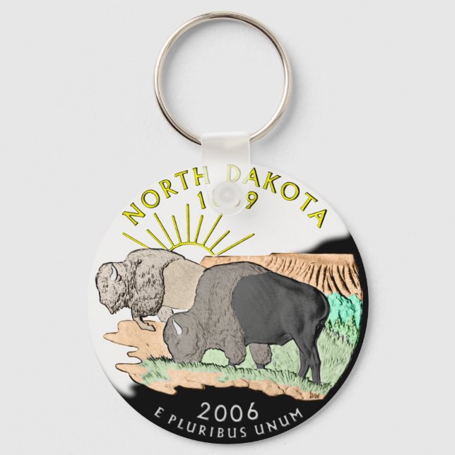 Llavero Keychain de Dakota del Norte (Anverso)