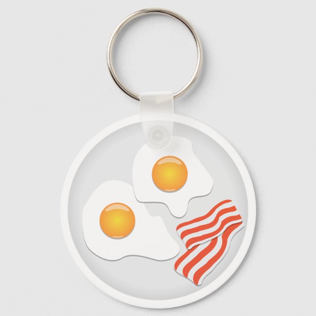 Llavero Keychain De Desayuno De Huevos Fritos Y Bacon (Anverso)