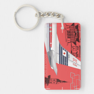 Llavero Keychain de Destinos de Aerolíneas Retro Jet Age