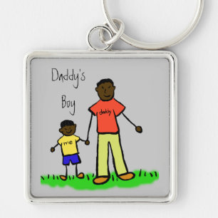 Llavero Keychain de dibujo de padre y familia de hijos de