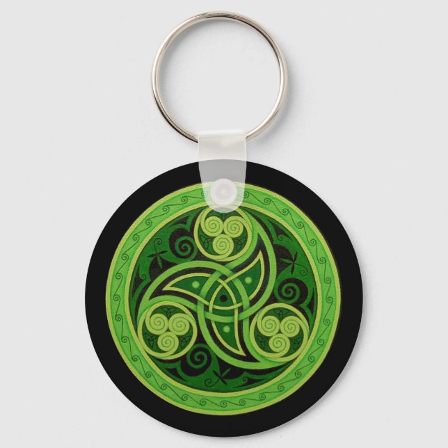 Llavero Keychain de diseño celta verde (círculo) (Anverso)