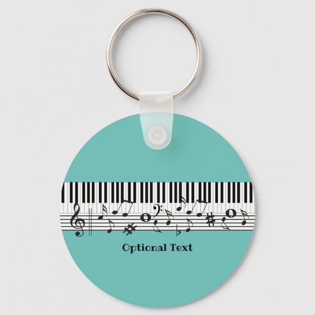 Llavero Keychain de diseño de música de piano (Anverso)