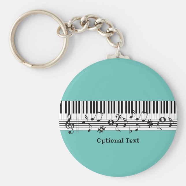 Llavero Keychain de diseño de música de piano (Frente)
