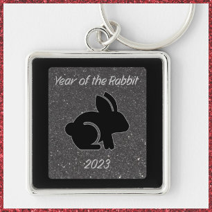 Llavero Keychain de diseño de Purpurina negro del año del 