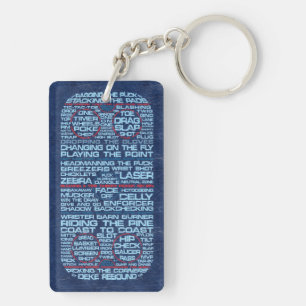 Llavero Keychain de diseño de tipografía de pista de hocke