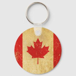 Llavero Keychain de diseño de vintage de bandera de Canadá