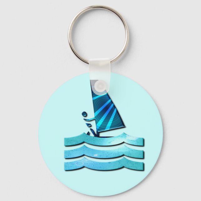 Llavero Keychain de diseño de windsurf (Anverso)