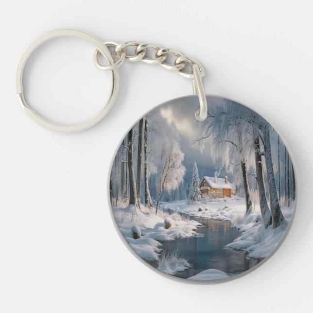 Llavero Keychain de diseño invernal (Frente)