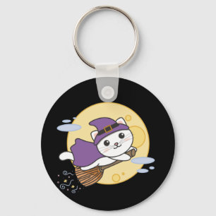Llavero Keychain de disfraces de brujas para gatos Hallowe
