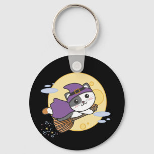 Llavero Keychain de disfraces de brujas para gatos Hallowe