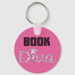 Llavero Keychain de diva de plata del libro (rosa)