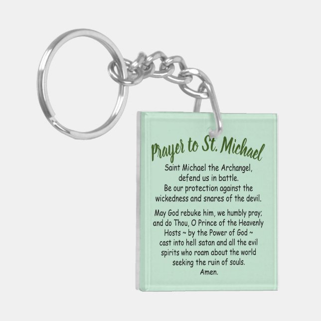 Llavero Keychain de doble lado St. Michael Prayer (Frente Izquierda)