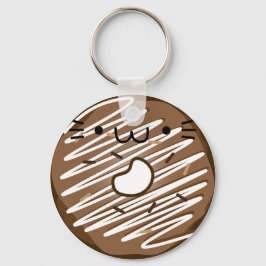 Llavero Keychain de donut de gato de chocolate estirado