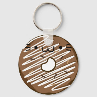 Llavero Keychain de donut de gato de chocolate estirado