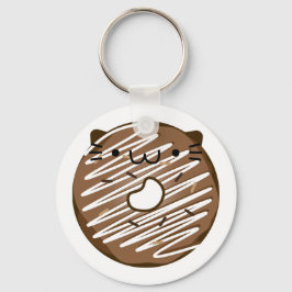 Llavero Keychain de donut para gatos de chocolate