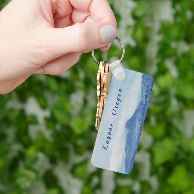 Llavero Keychain de dos lados "Eugene, Oregón" (Mano)