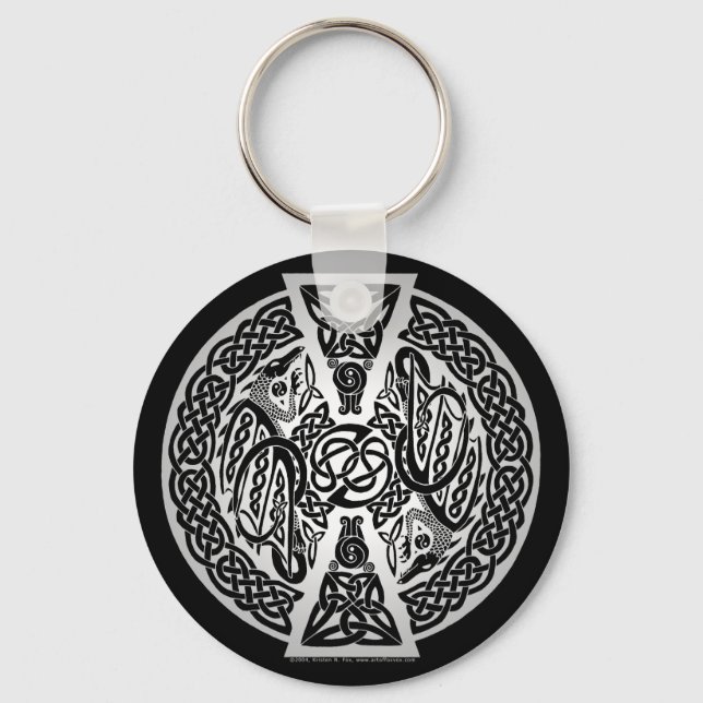 Llavero KeyChain de Dragones de Knotwork Celtic (Anverso)