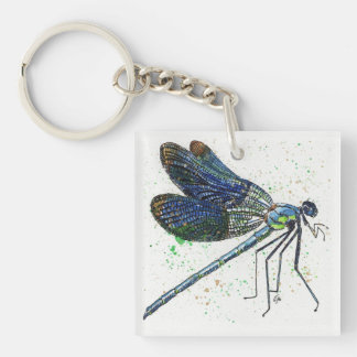 Llavero Keychain de dragonfly de color agua