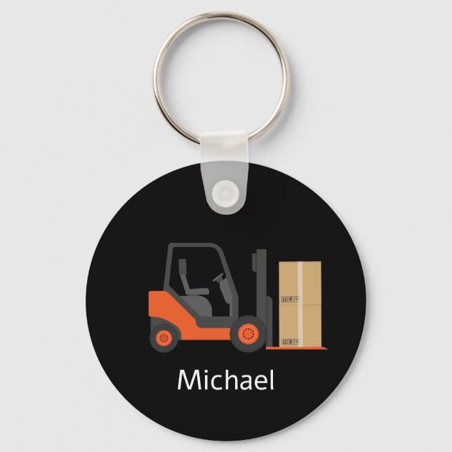 Llavero Keychain de elevación de horquilla negra personali (Anverso)