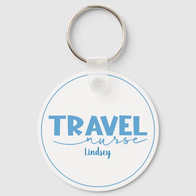 Llavero Keychain de enfermería de viajes personalizada (Anverso)
