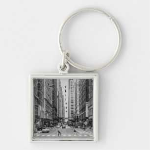 Llavero Keychain de escala de grises de Chicago Madison St