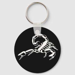 Llavero Keychain de Escorpio Blanco y Negro