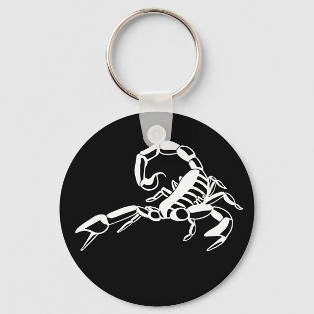 Llavero Keychain de Escorpio Blanco y Negro (Anverso)