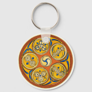 Llavero Keychain de espiral celta, diseño de Lughnasadh