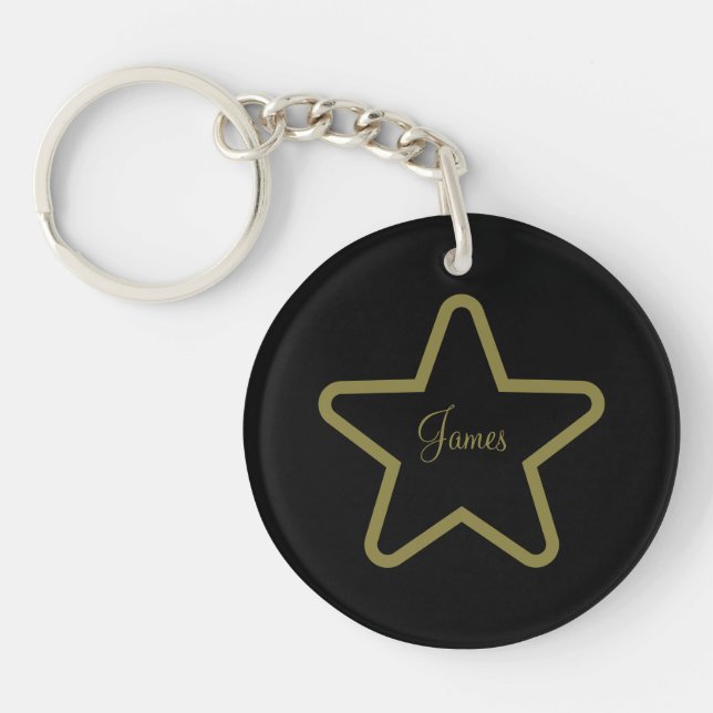 Llavero Keychain de estrella personalizada (Frente)