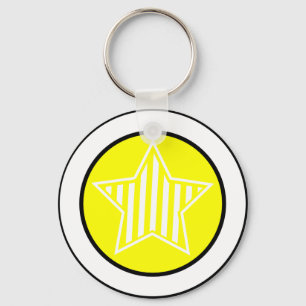 Llavero Keychain de estrellas amarillas y blancas