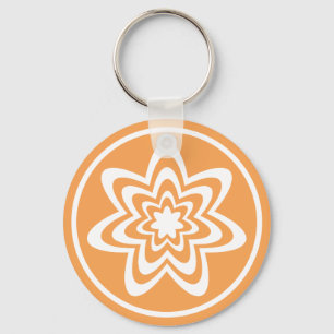 Llavero Keychain de explosión floral, Naranja