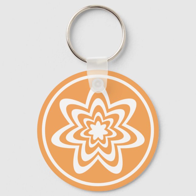 Llavero Keychain de explosión floral, Naranja (Anverso)