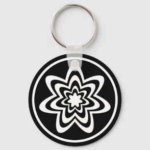 Llavero Keychain de explosión floral, negro