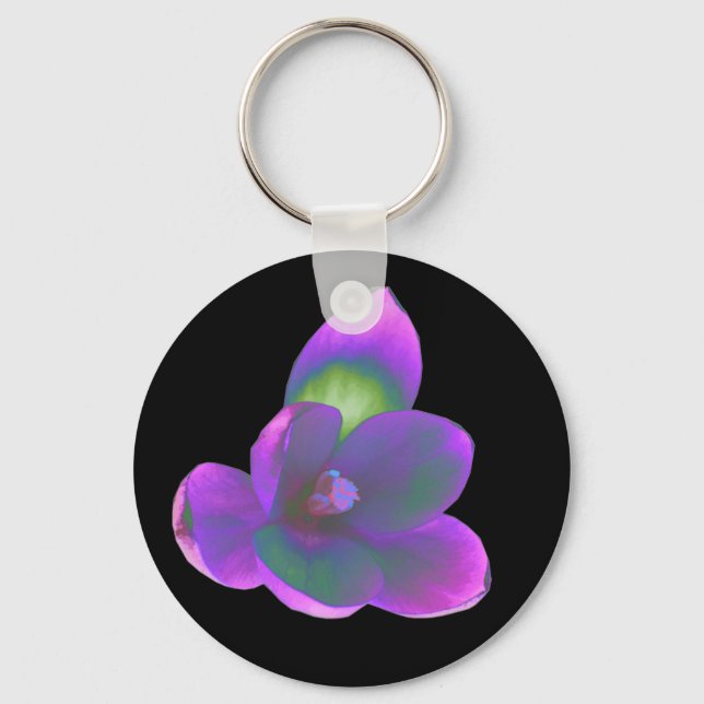 Llavero Keychain de flor de crocus de belleza mística (Anverso)